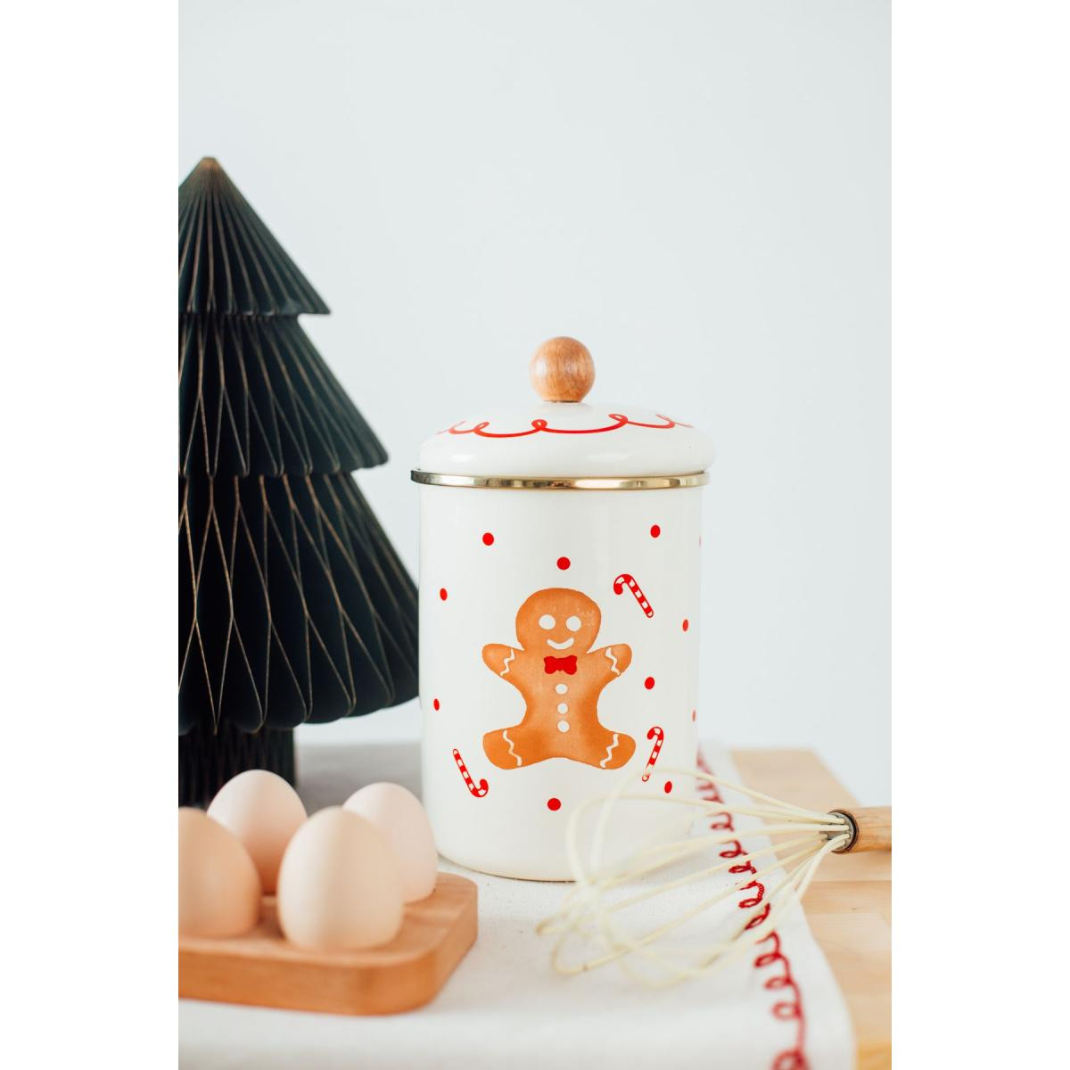 Emaylab Merry Yılbaşı Özel Emaye Dev Boy Kapsül Kavanozu , Çok Amaçlı Kavanoz