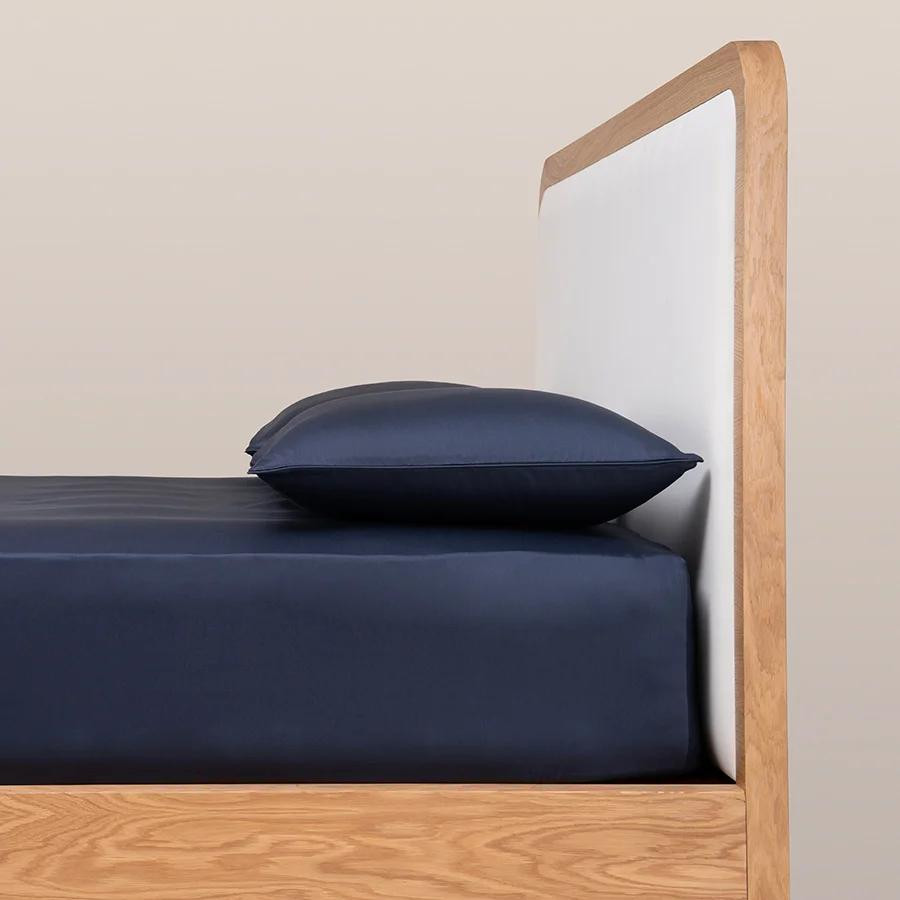 Penelope %100 Pamuk Saten Lastikli Çarşaf Seti 200x200 Cm Lacivert - Lia Serisi