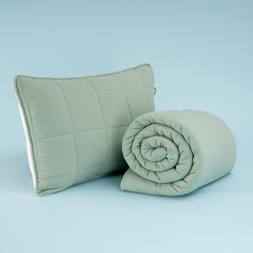 Othello Kullanımı Kolay Tek Kişilik Yastık Alezi Ve Yorgan Seti 170x230 Cm Yeşil - Egeo Life Serisi