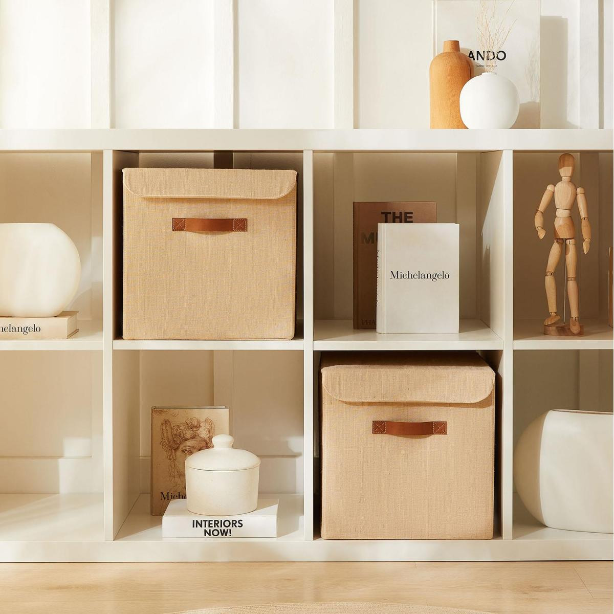 Ocean Home Textile 2'li Jüt Keten Kumaş Kutu Set 30 X 30 X 30 Cm