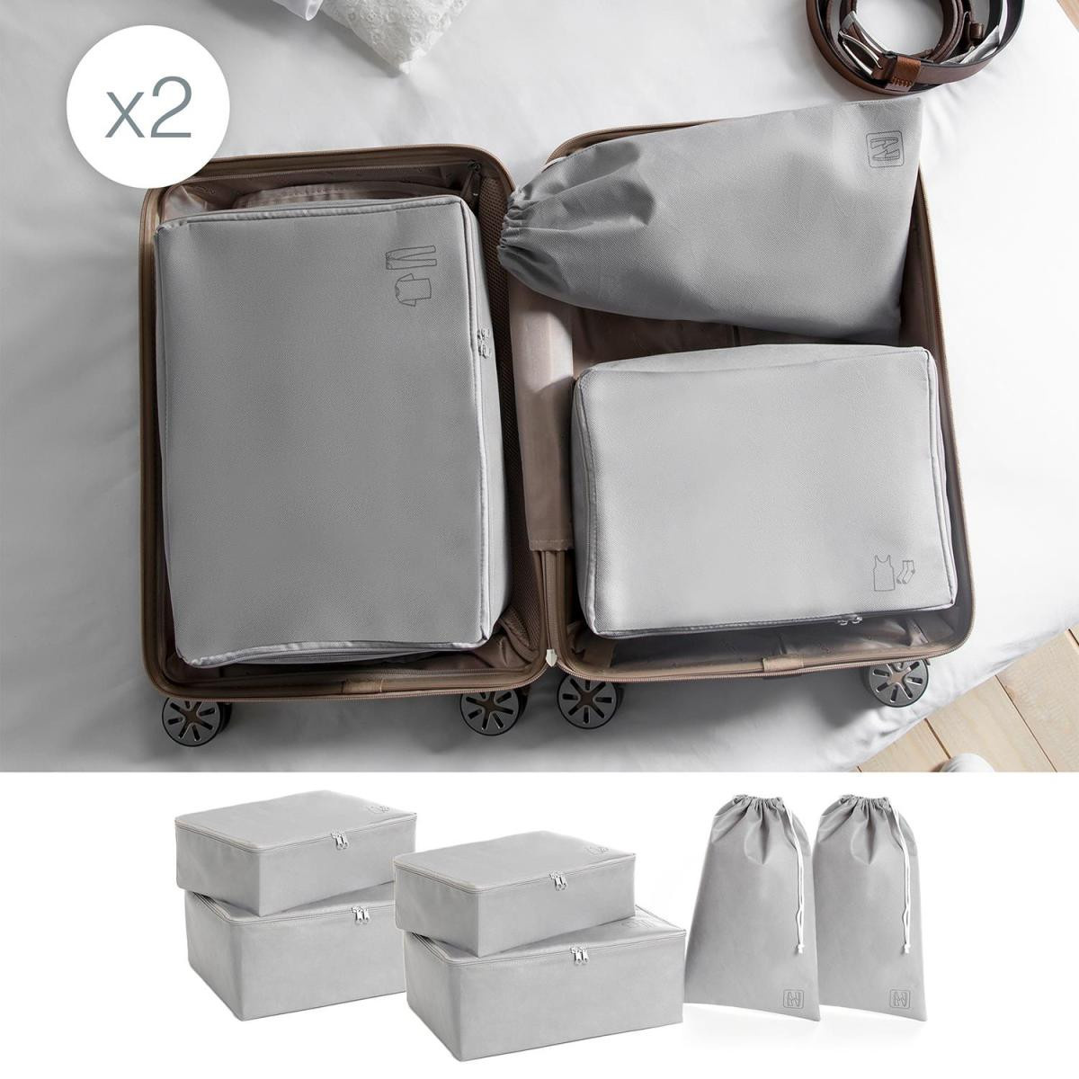 Ocean Home Textile 6'lı Gri Renk Bavul İçi Düzenleyici Set