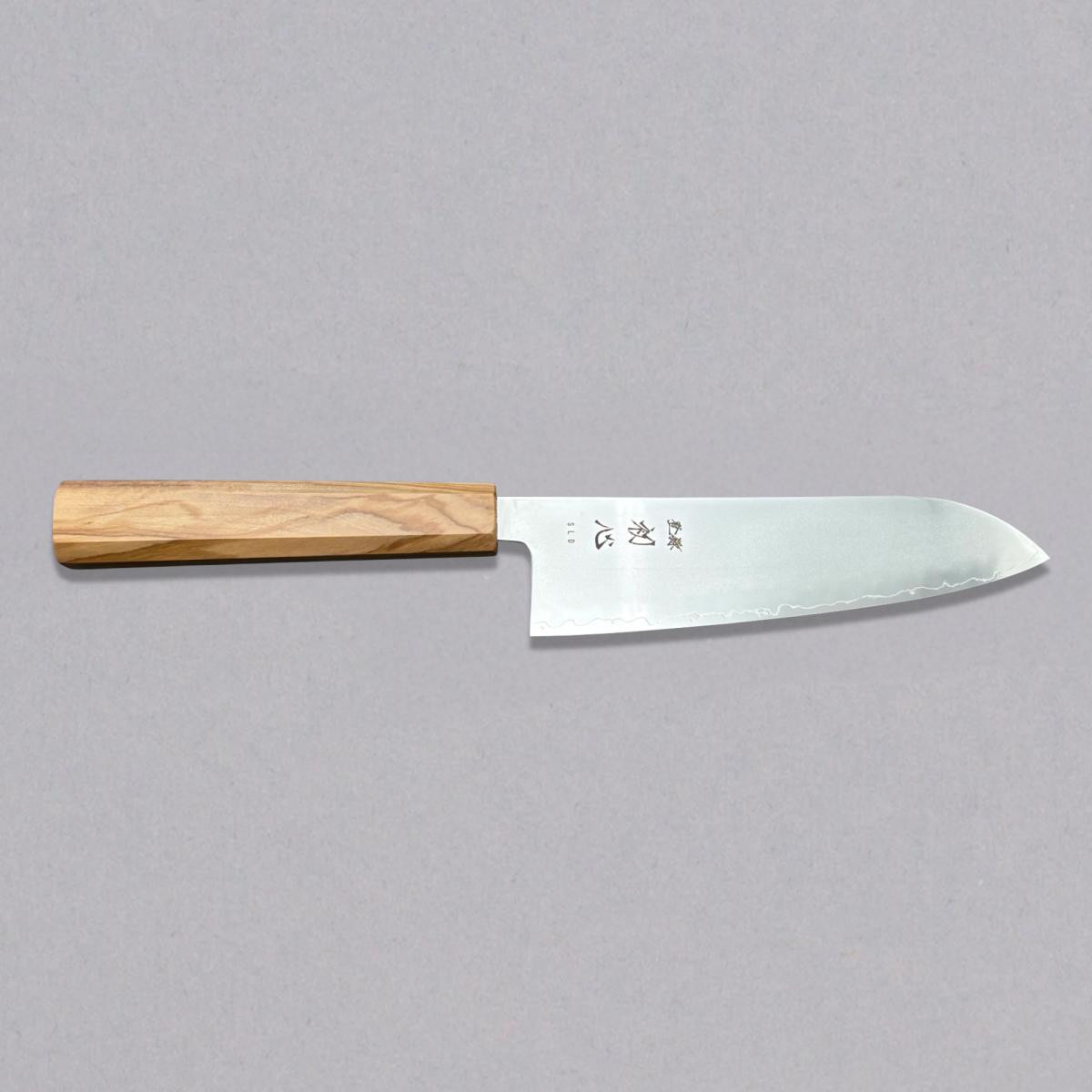 Hatsukokoro Santoku Şef Bıçağı - Sld - Mirror 170mm - Zeytin Ağacı Sap