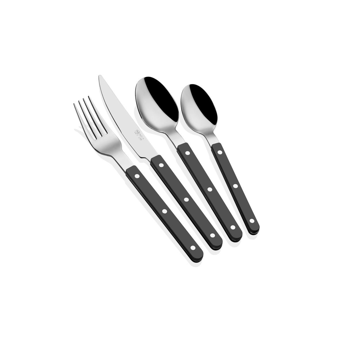 The Mia Comida Çatal Kaşık Bıçak Takımı Siyah 24 Parça