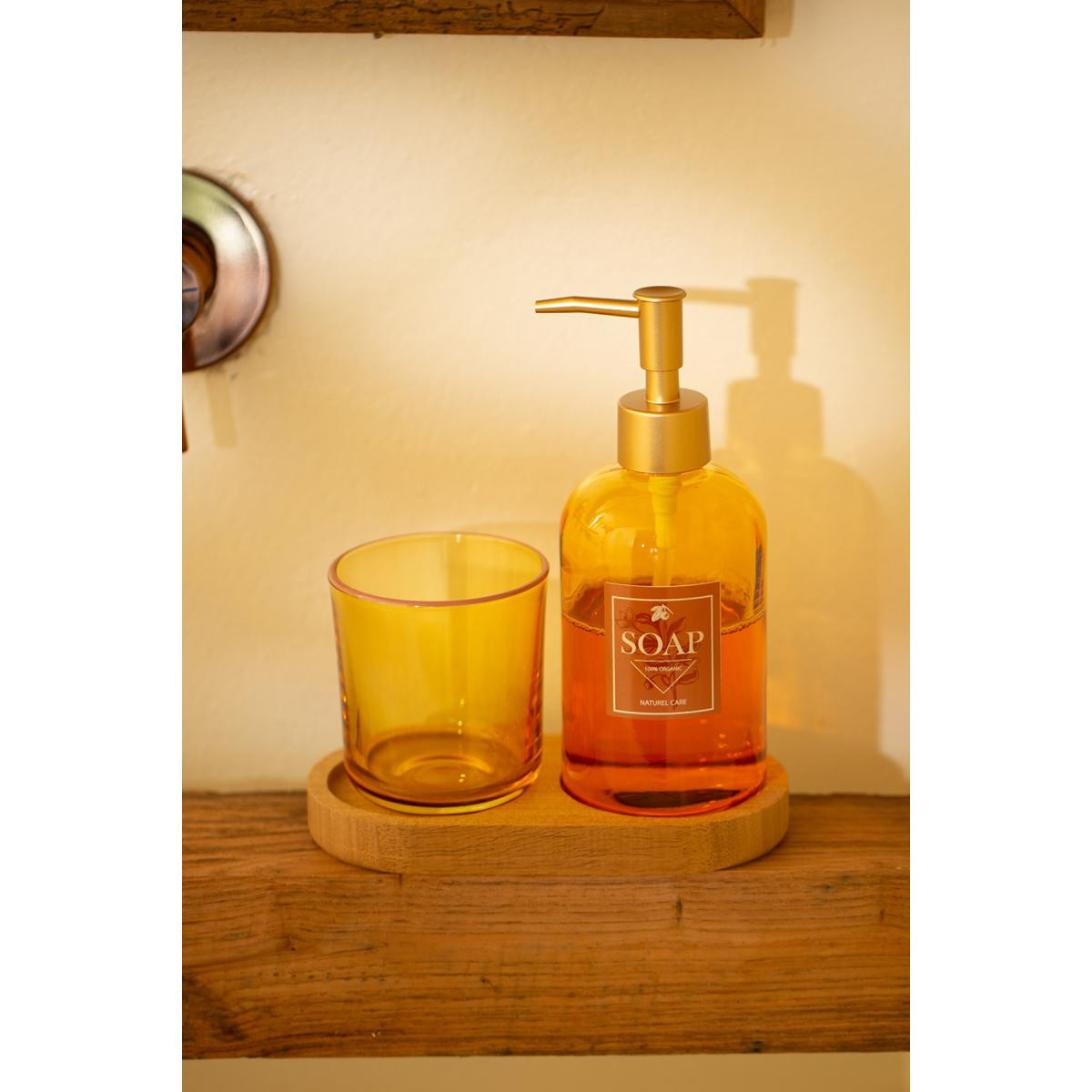 Rakle Vina Ahşap Standlı Banyo Seti Amber 420 Cc