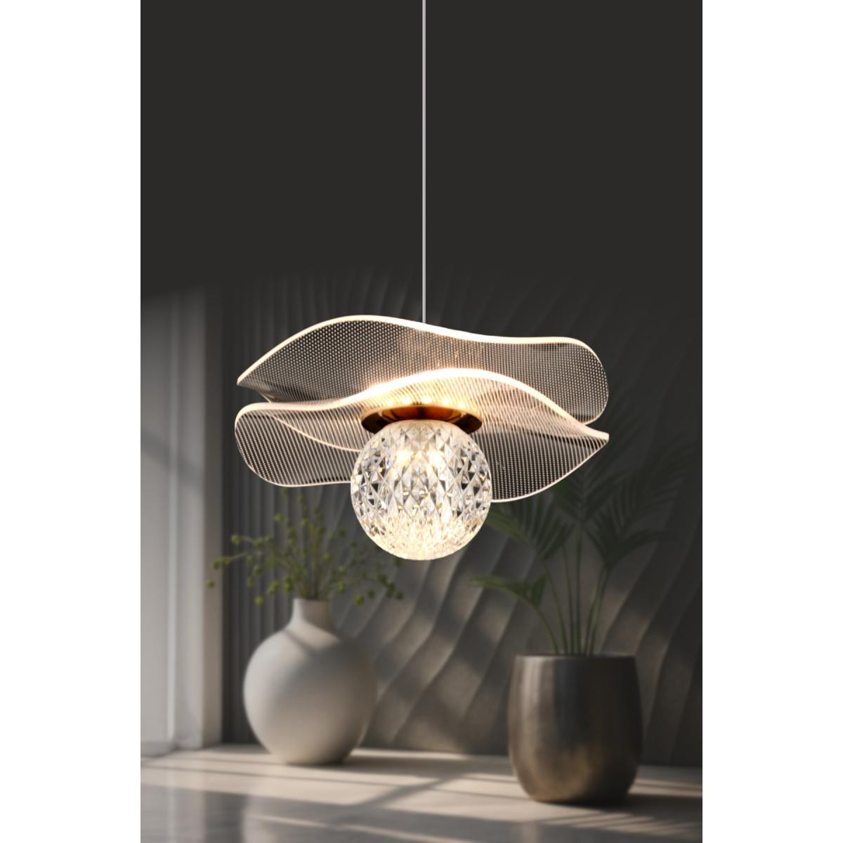 Luna Lighting Rose Gül Model Gold Kaplama 3renk Metal Led Sarkıt