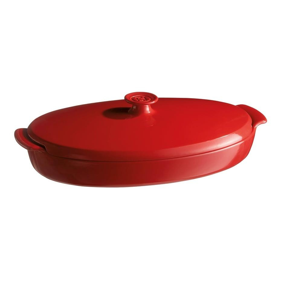 Emile Henry Balık/buğlama/fırın Kabı Oval 2.2 L Kırmızı/burgundy