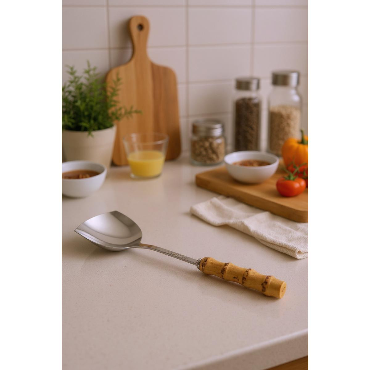 Bambum Mundo Bambu Saplı Kızartma Kaşığı 32,5*10cm