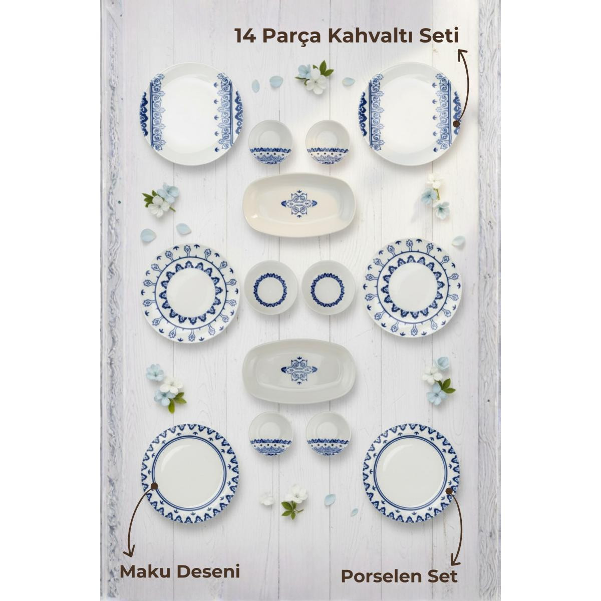 Bambum Moderna 14 Parça Kahvaltı Takımı Maku