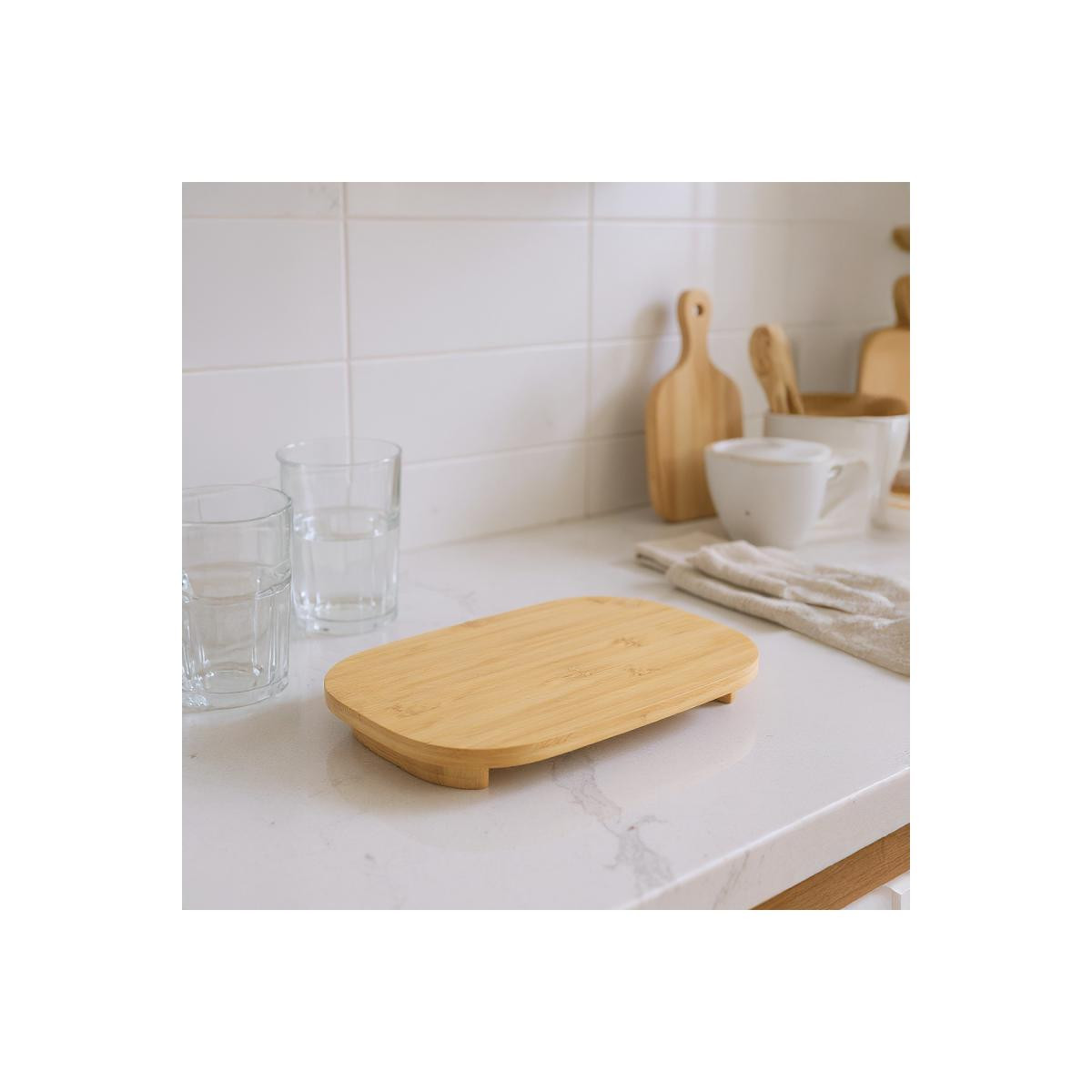 Bambum Ayaklı Sunum Tepsisi Büyük