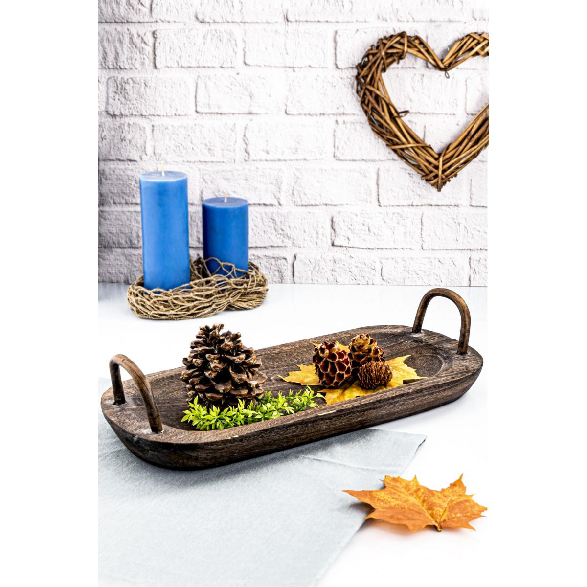 Bambum Bavola - Kulplu Tepsi Oval Büyük