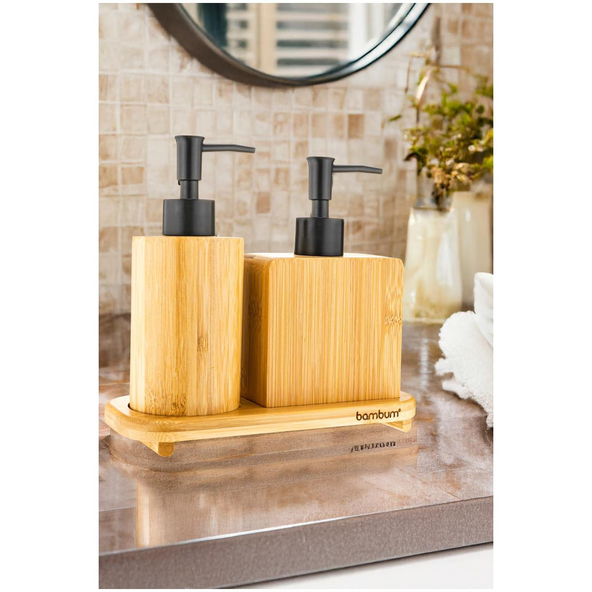 Bambum Linen 2'li Standlı Sabunluk Seti