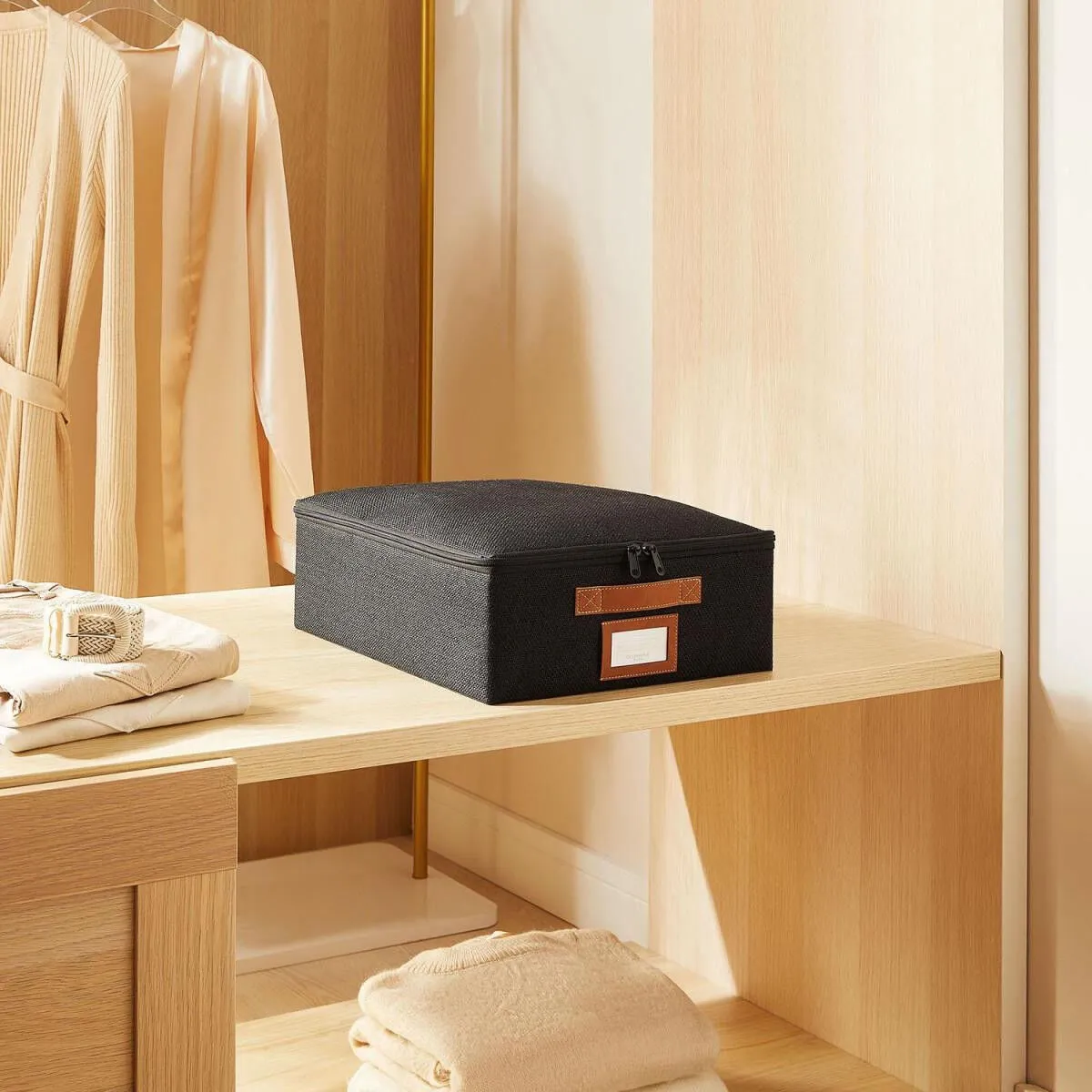 Ocean Home Textile Siyah Renk Jüt Destekli Kutu Hurç 31 X 38 X 12 Cm