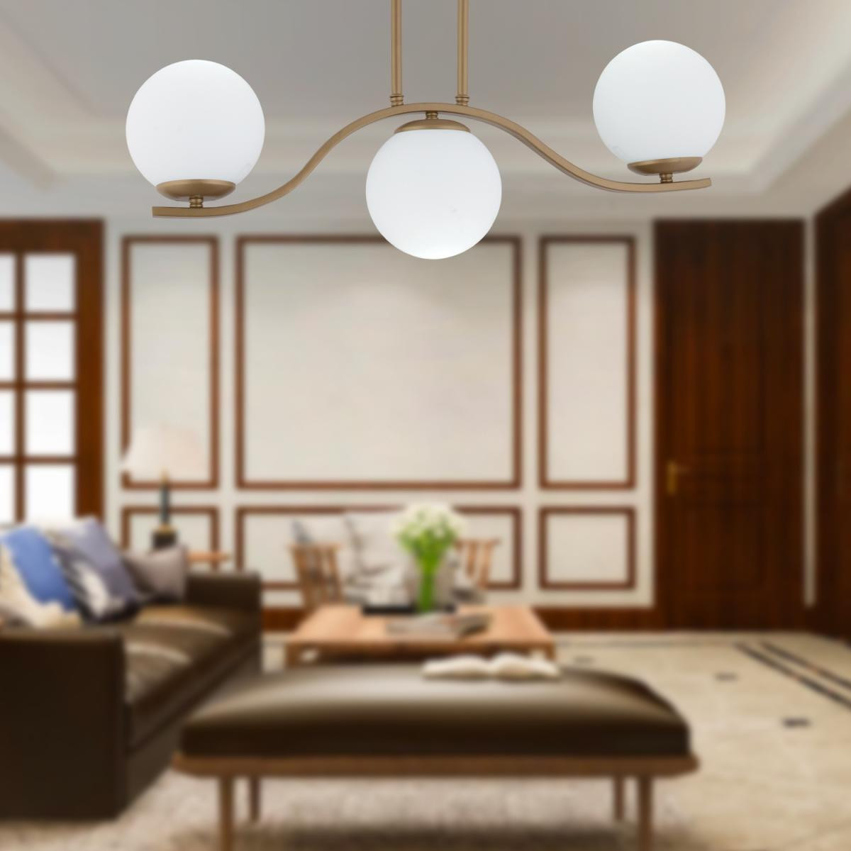 Apliqa Severus 3'lü Eskitme Modern Salon Kafe Restoran İçin Uygun, Salon Avize