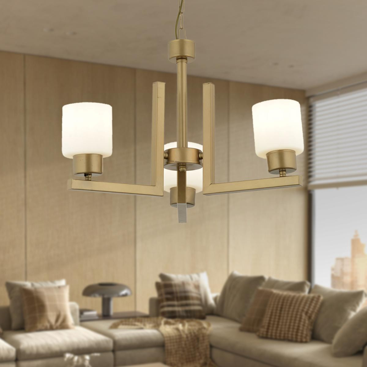 Apliqa Torqu 3 Lü Eskitme Boyalı Beyaz Camlı Modern Genç Odası Yatak Odası Salon Avize