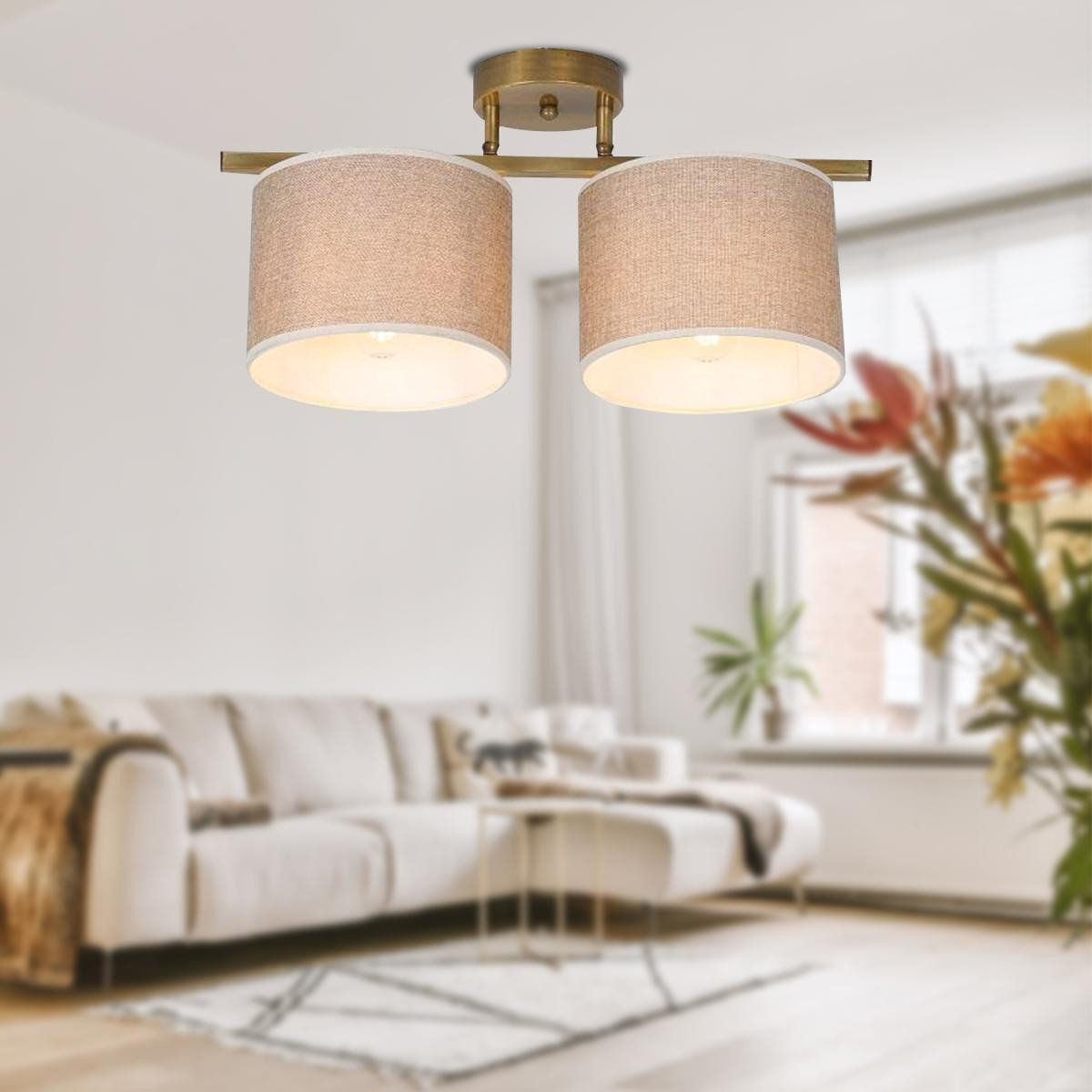 Apliqa Selina 2li Şapkalı Modern Plafonyer Genç Odası Mutfak Yatak Odası Avize