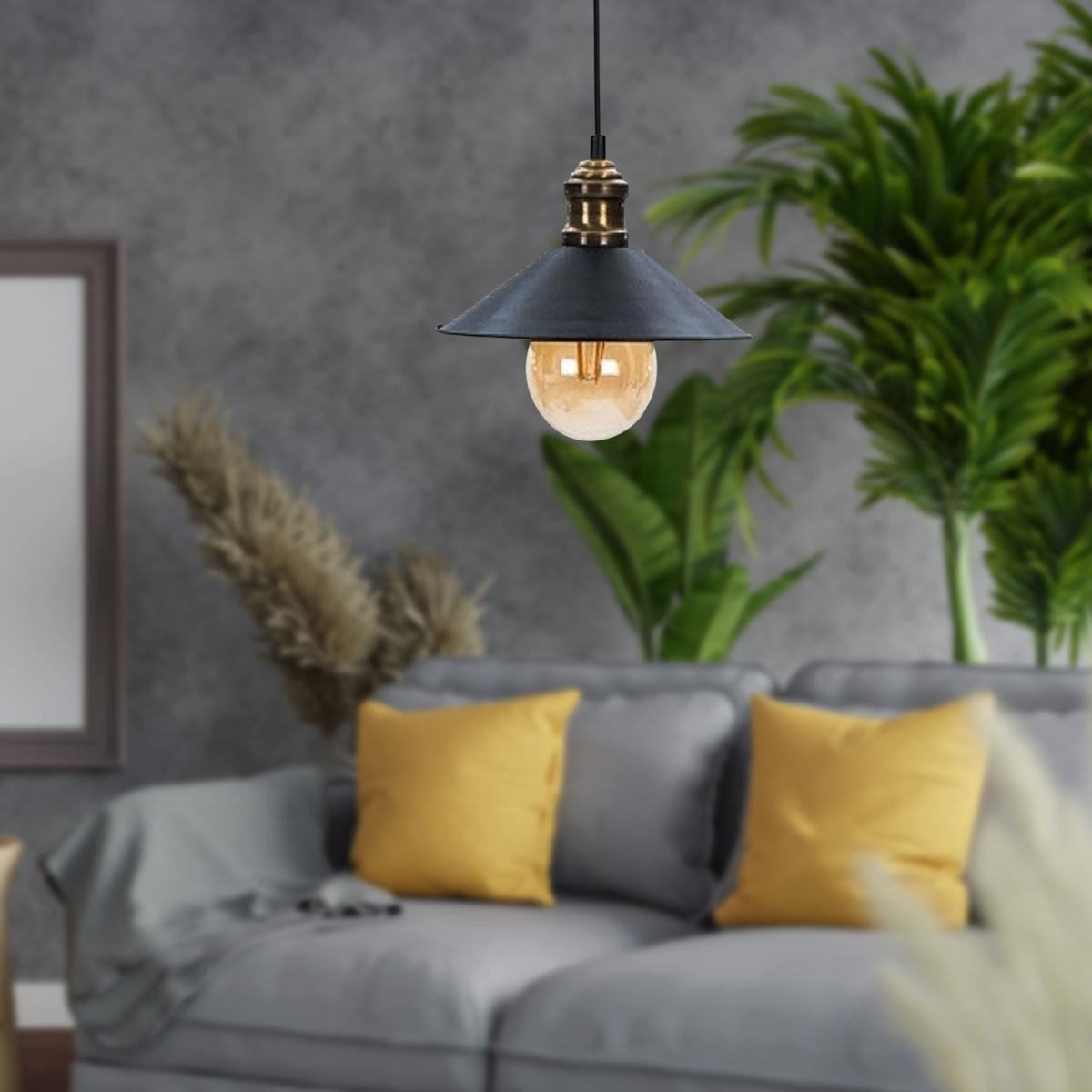 Apliqa Gönen Tekli Siyah Modern Retro Sarkıt Mutfak Retro Salon Avize