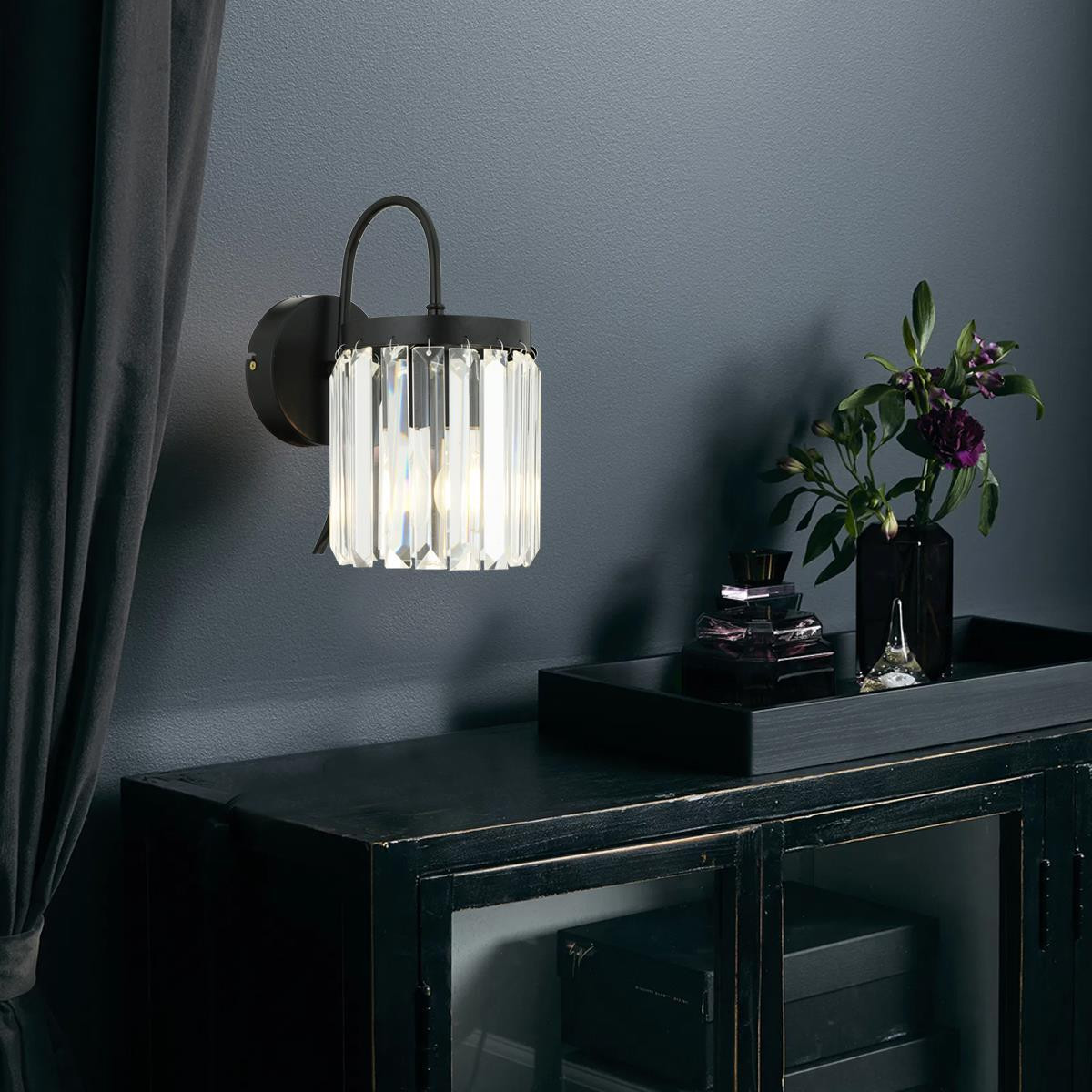 Apliqa Rachel Kristal Taşlı Duvar Lambası Yatak Odası-yatak Başı-salon Için Aplik