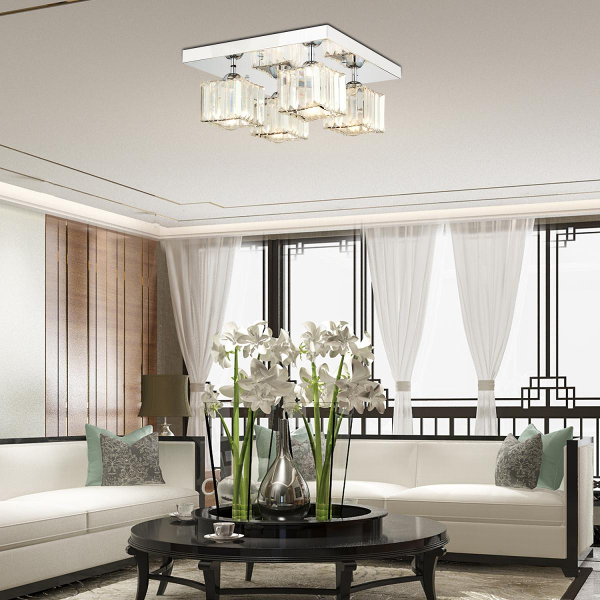 Apliqa Ri̇vi̇a 4 Lü Krom Kaplama Plafonyer Taşli Salon Avi̇ze