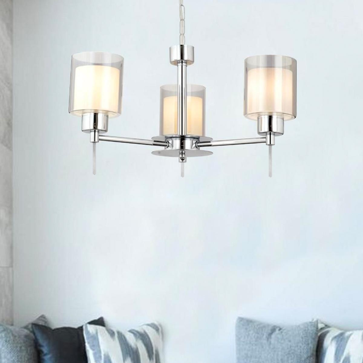 Apliqa Goldie 3 Lü Krom Kaplama Modern Sarkıt Mutfak Salon Avize