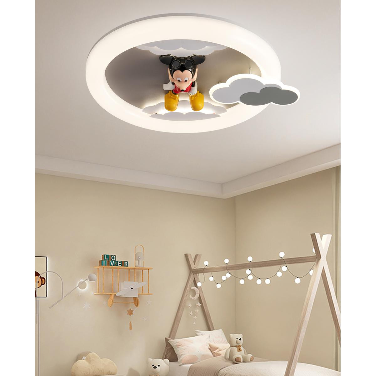 Apliqa Moddy Ledli Mickey Desenli Plafonyer Çocuk Odası Avize