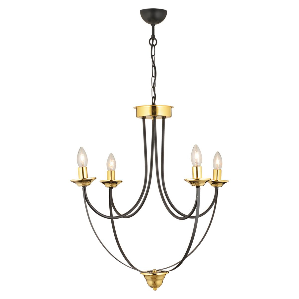 Apliqa Obito 4lü Siyah Gold Modern Sarkıt Yatak Odası Retro Salon Avize