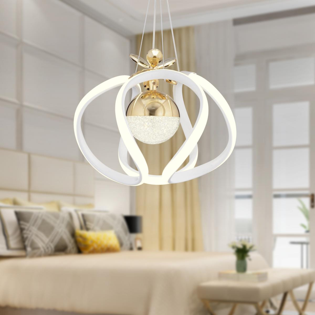Apliqa Pelin Tekli Beyaz Gold 3 Renkli 39 Watt Ledli Modern Oturma Odası, Koridor, Salon Led Avize