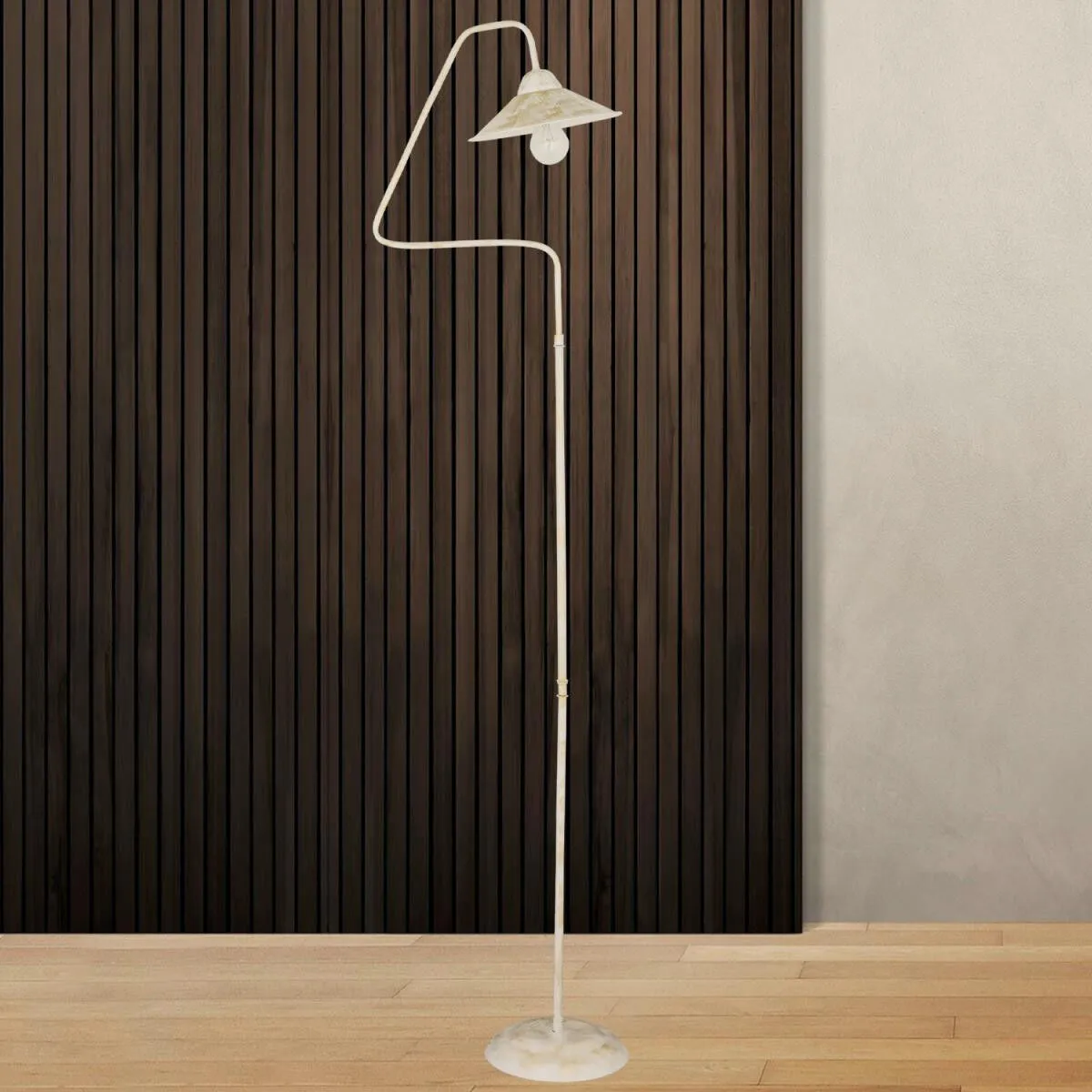 Apliqa Helga Beyaz Patinalı Dekoratif Tasarım Retro Modern Metal Lambader