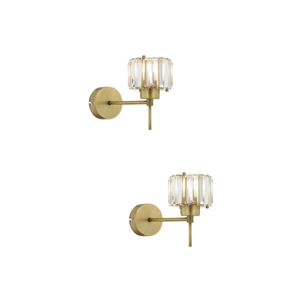 Apliqa Sadem Eskitme 2'li Aplik Seti Taşlı Yatak Odası-yatak Başı Duvar Lambası