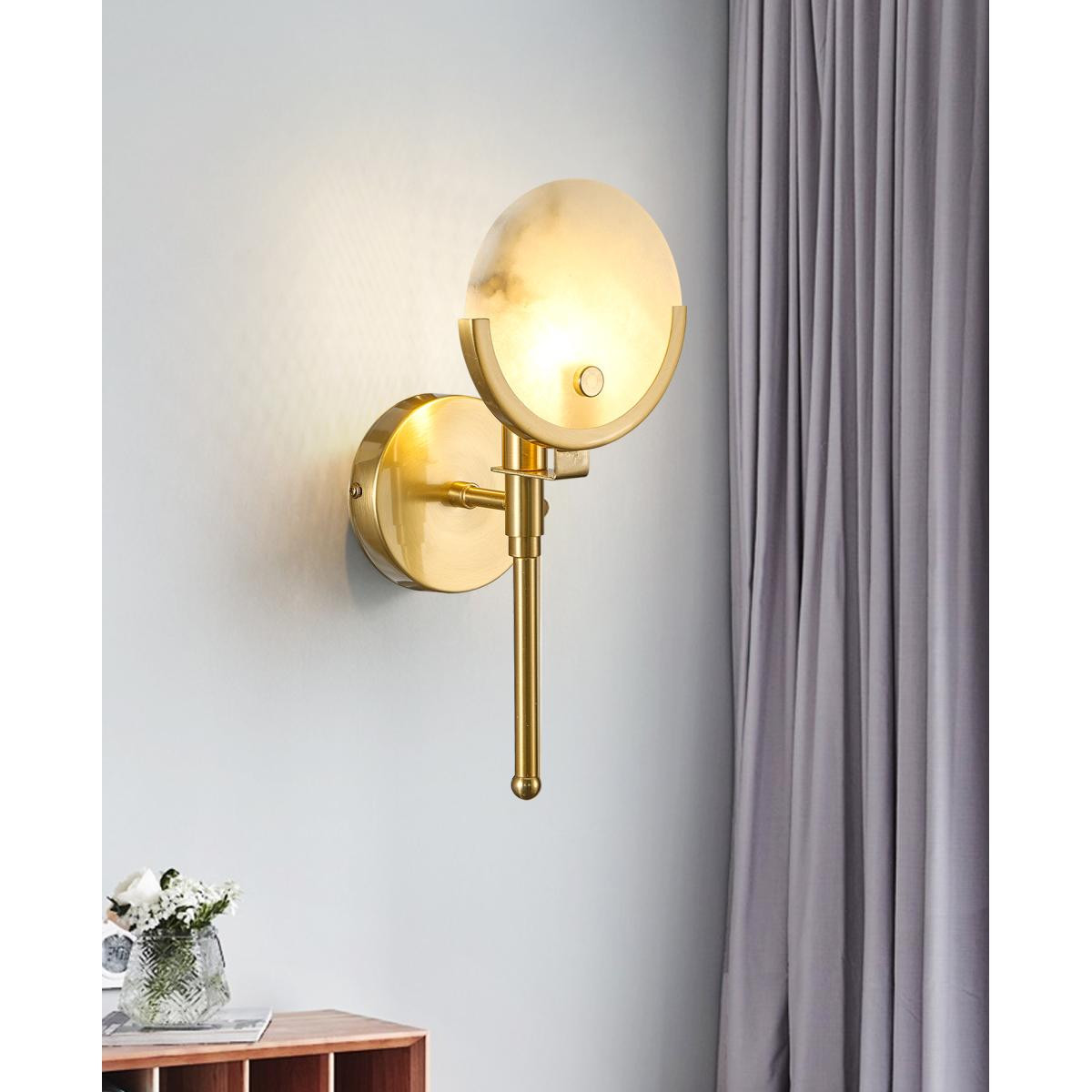 Apliqa Nuvia Traverten Desenli Modern Salon, Yatak Başı Led Aplik