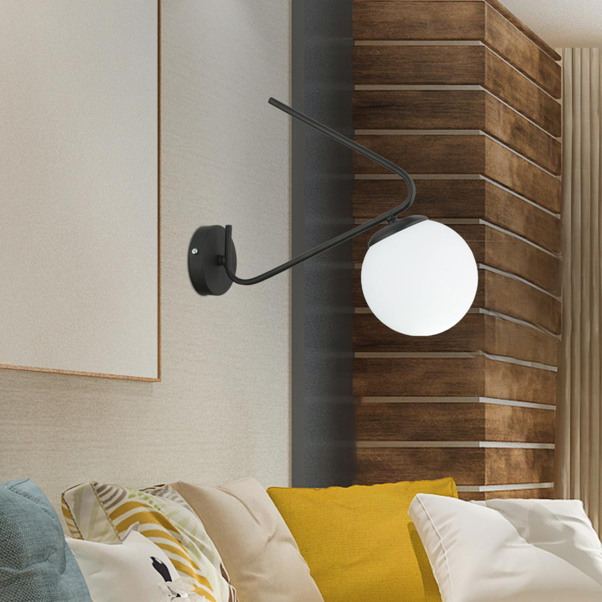Apliqa Mildred Siyah Duvar Lambası Yatak Odası-yatak Başı-banyo İçin Modern Aplik