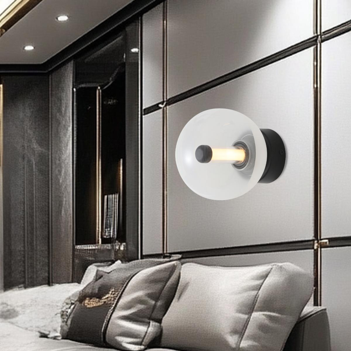 Apliqa Neval Siyah Gold 2 Watt Modern Yatak Başı, Modern Salon Aplik