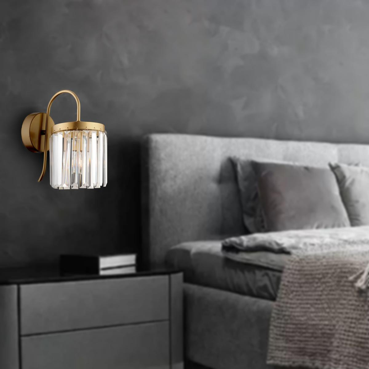 Apliqa Rachel Eskitme Kristal Taşlı Duvar Lambası Yatak Odası-yatak Başı-salon Için Aplik