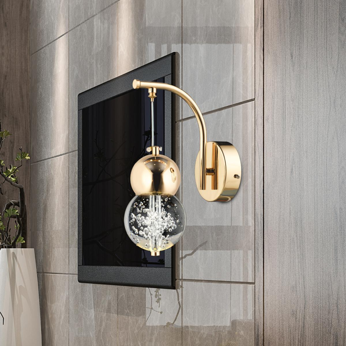 Apliqa Sasha Modern 3 Renkli 3 Watt Gold Tasarım Salon Koridor Ledli Salon Aplik