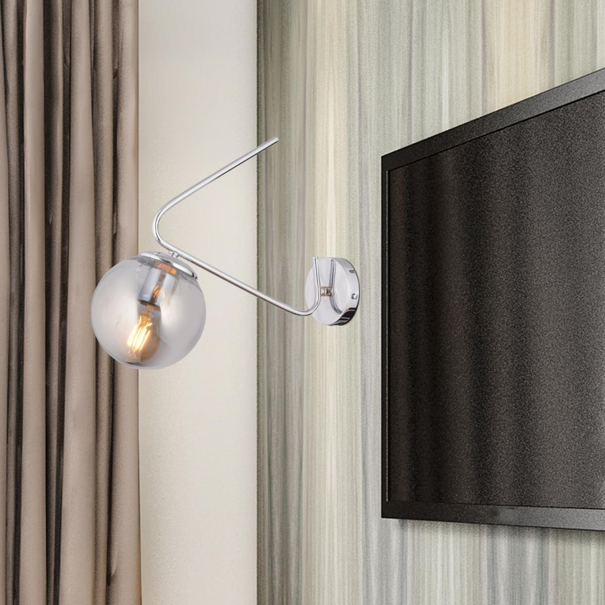 Apliqa Mildred Tekli Krom Duvar Lambası Yatak Odası-yatak Başı-banyo İçin Modern Aplik