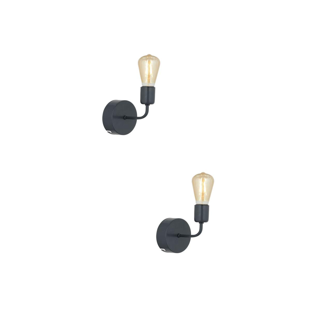 Apliqa Core Siyah 2'li Aplik Seti Yatak Odası-yatak Başı,cafe,restoran Için Duvar Lambası