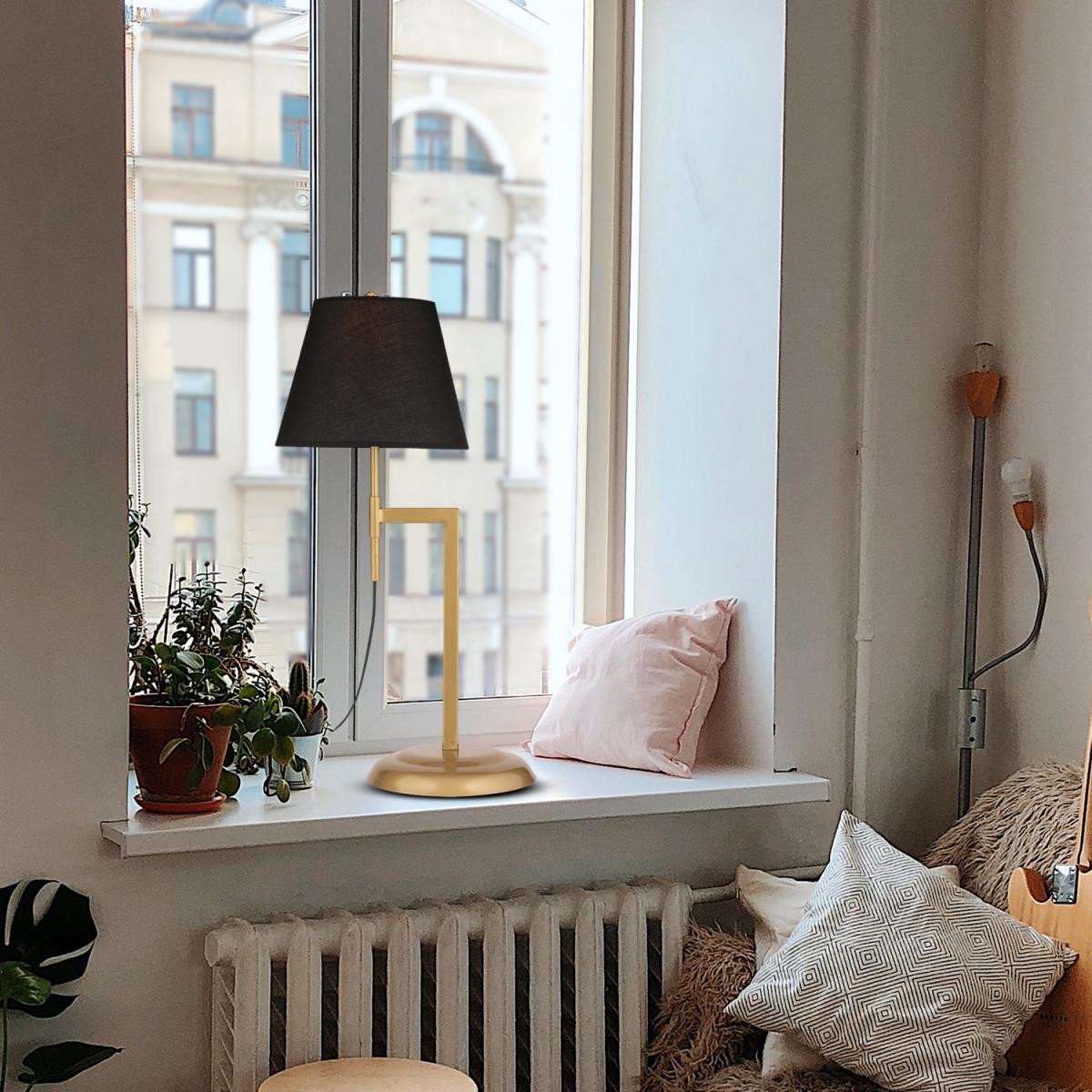 Apliqa Favla Siyah Şapkalı Eskitme Masa Lambası Modern Tasarım Ayarlanabilir Retro Abajur