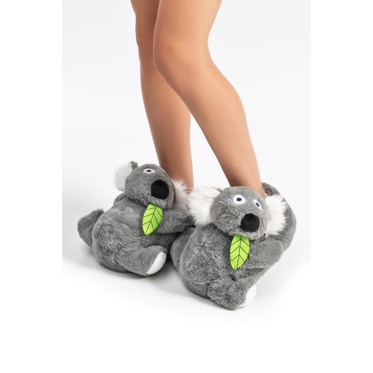 Twigy Koala Kadın,garson Boy Hayvanlı Panduf Gri 36/41