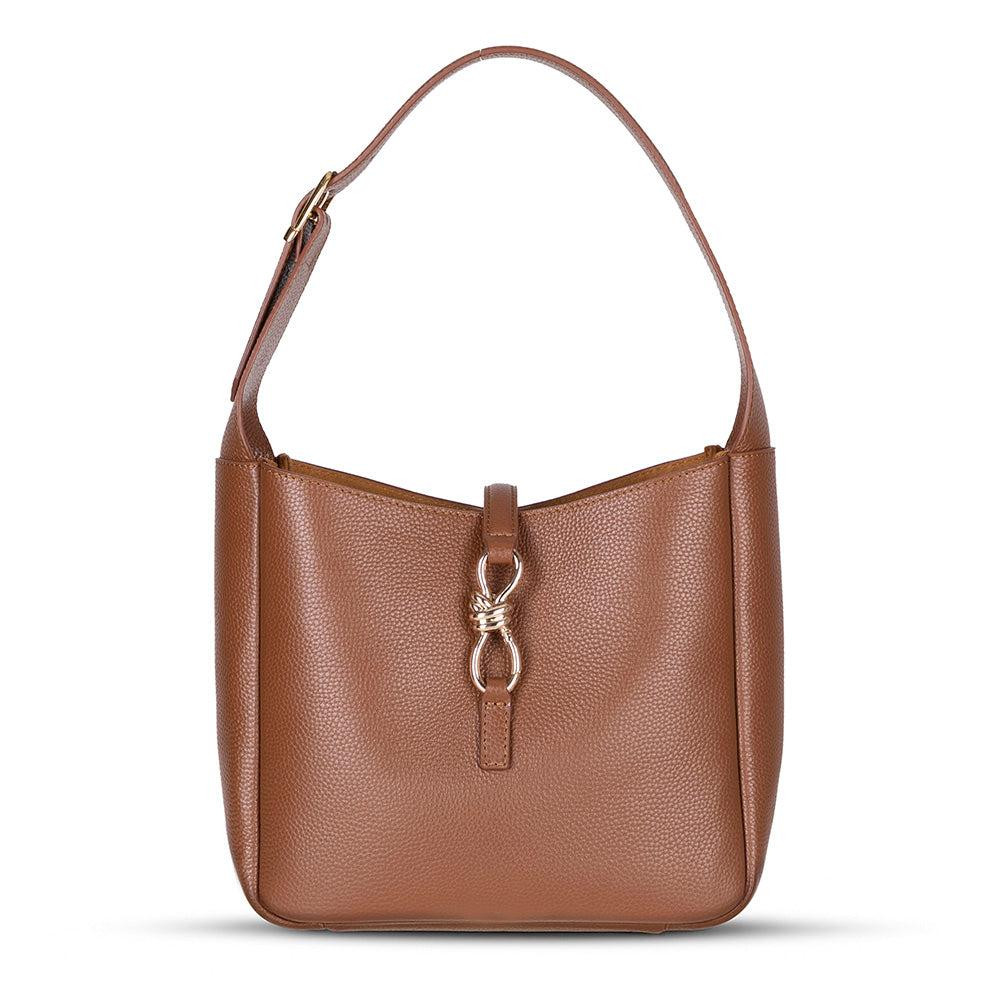 Bloominbag Ravello Cimbrone Camel Tan Leather Shoulder Bag / Deri Omuz Çantası