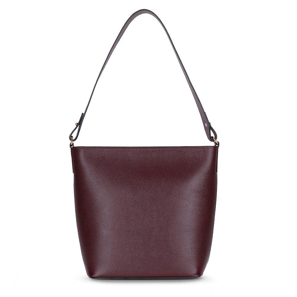 Bloominbag Milano Zip Tote – Oxblood Burgundy Hakiki Deri Askılı Kadın Omuz Çantası