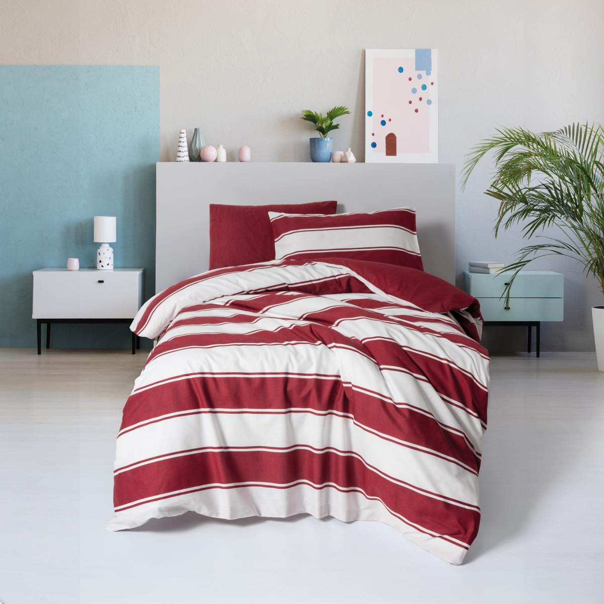 Cozy Home festive Tek Kişilik Lastikli Çarşaflı Nevresim Takımı Jolly Kırmızı