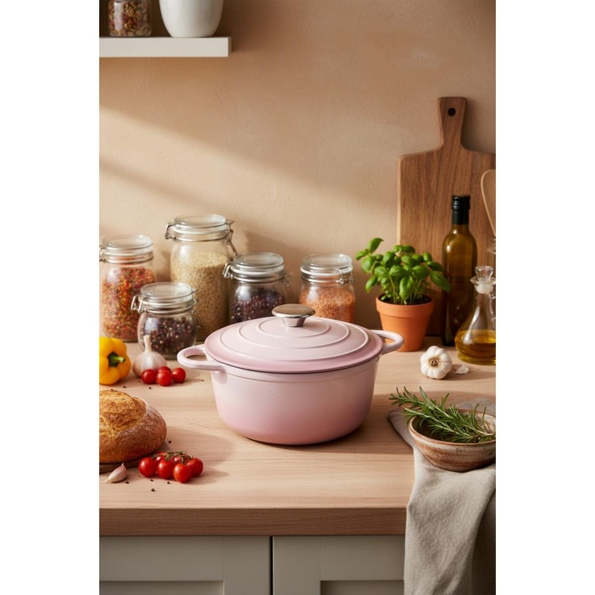 Bernardo Intensa Döküm Tencere Pembe 24cm