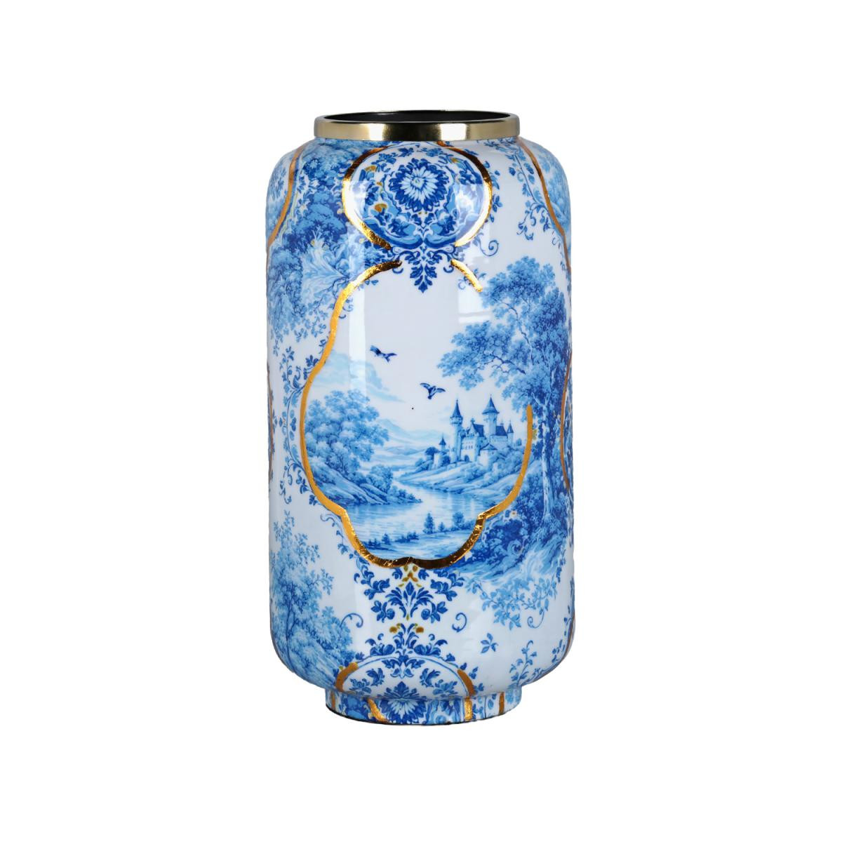 Lucky Art Blue Heritage Dekoratif Vazo 30cm