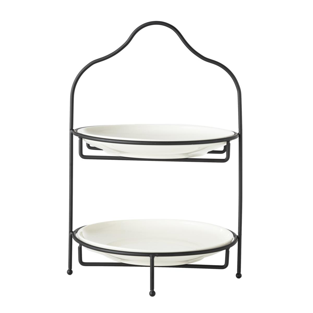 Mudo Home Gurme İki̇ Katli Sunum 22cm - Si̇yah