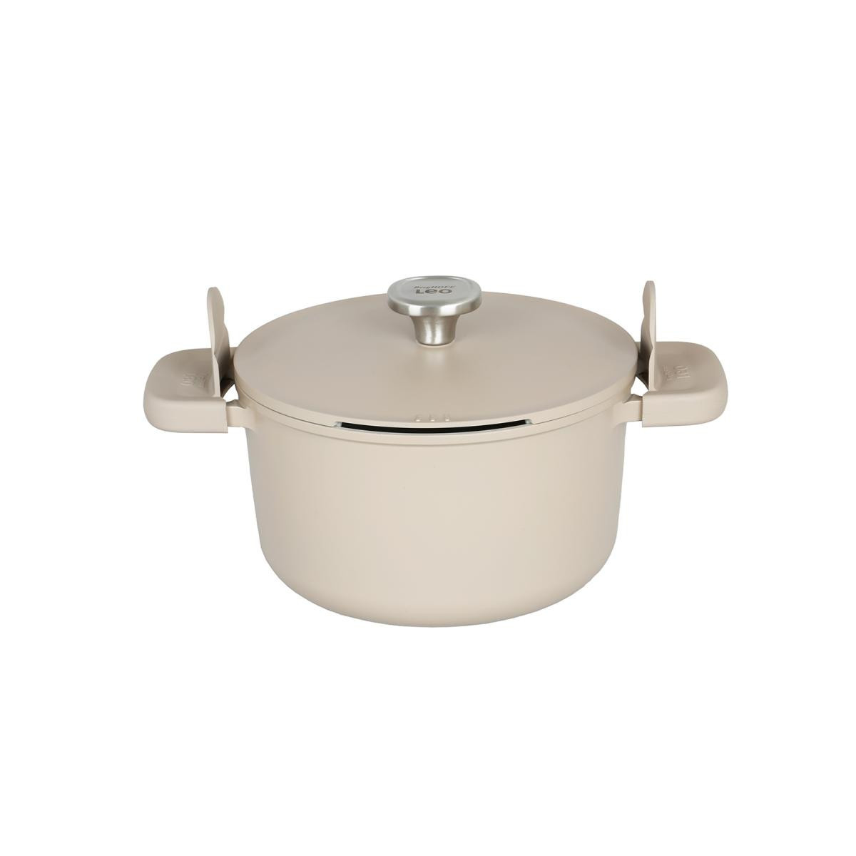 Berghoff 1+1 Hediye Leo Phantom Kapakli Yapişmaz Derin Tencere 24 Cm Latte