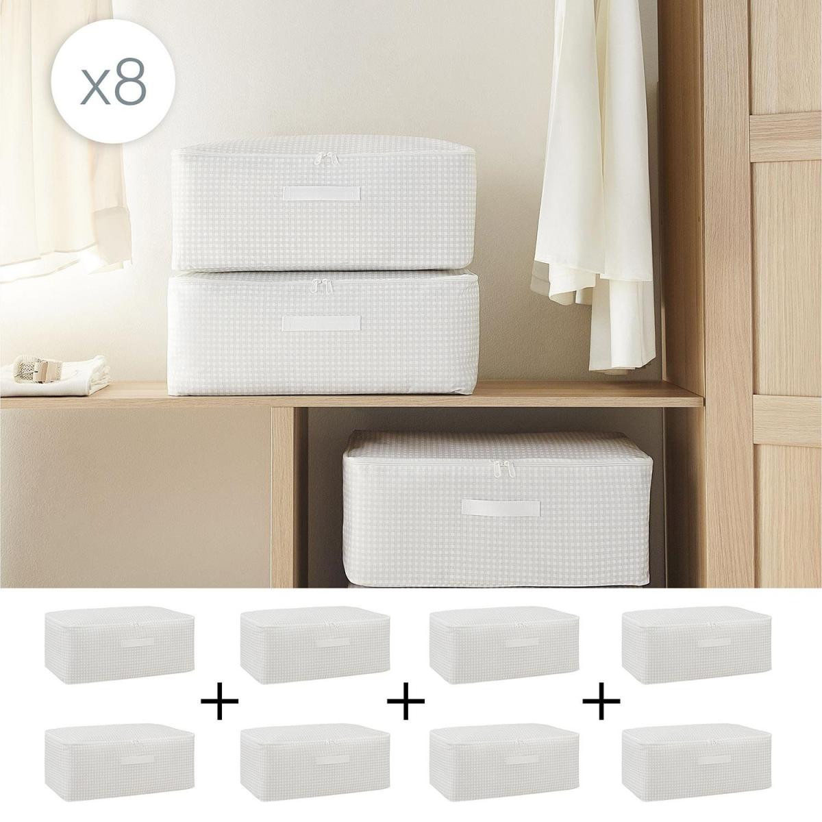 Home Wave 8'li Orta Boy Gri Pötikare Hurç Set 52 X 28 X 21 Cm