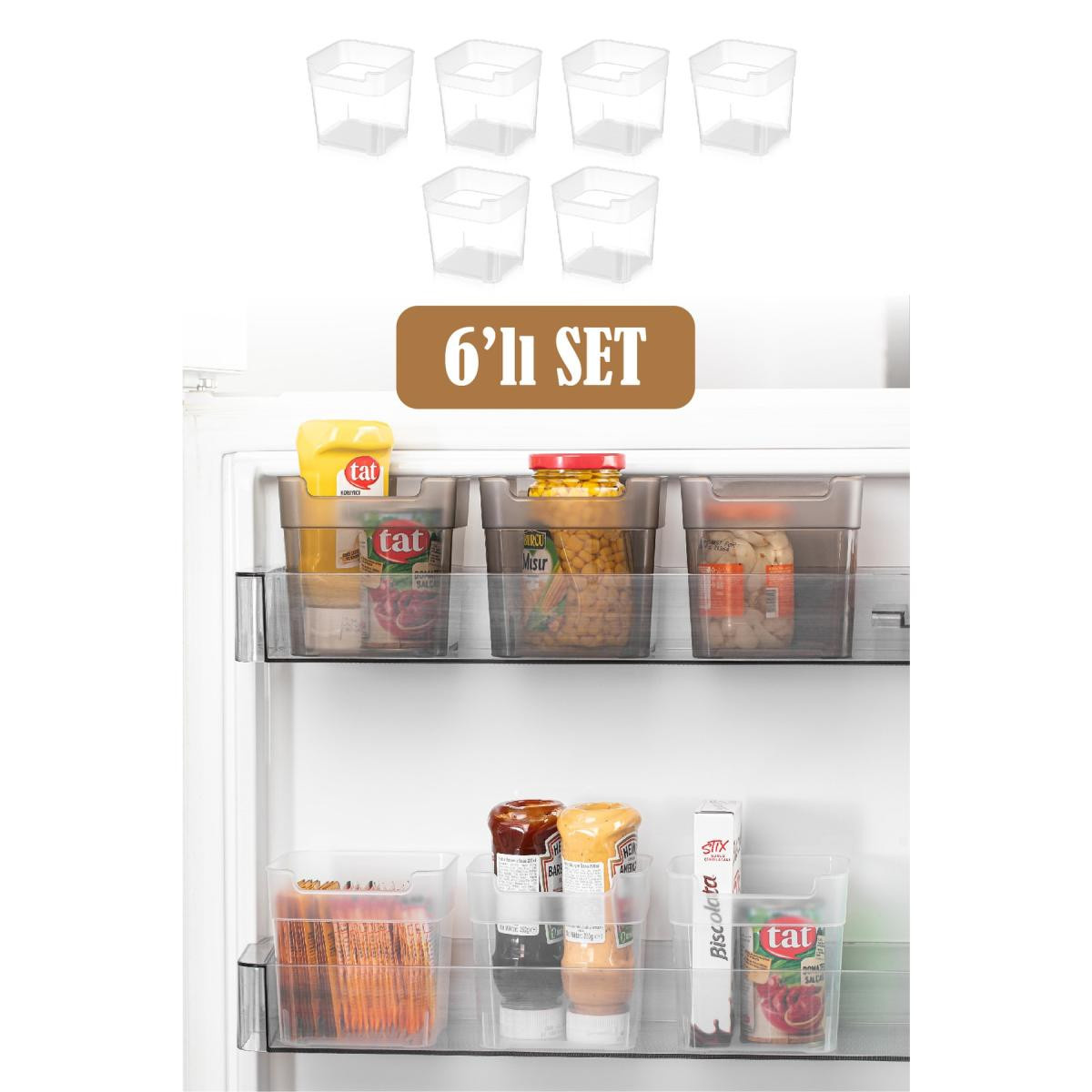Vienev Mini Buzdolabı Düzenleyici Kutu 6lı Beyaz