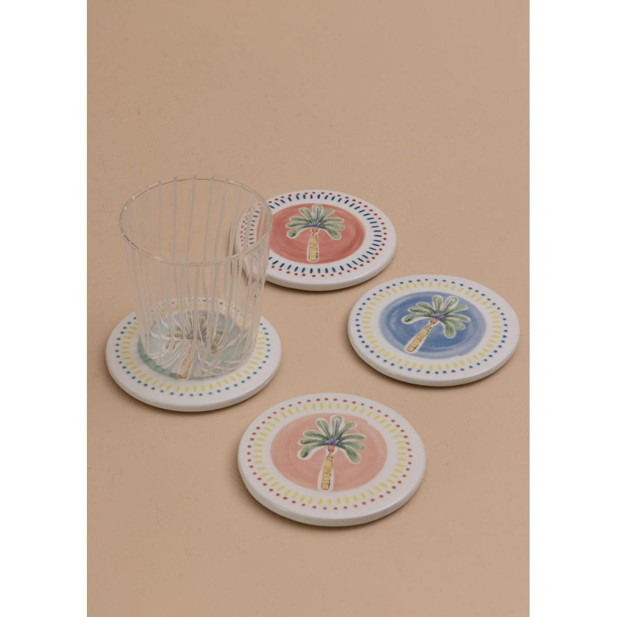 The Mia Italian Summer Bardak Altlığı 4lü Set- 10 Cm
