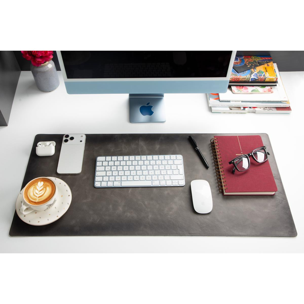 Bloominbag Atelier 91 Ash Gray Leather Desk Mat - Medium