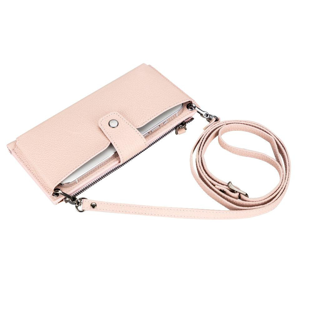 Bloominbag Lozan Blush Carnation Deri Çapraz Askılı Telefon Bölmeli Cüzdan & Telefon Çantası