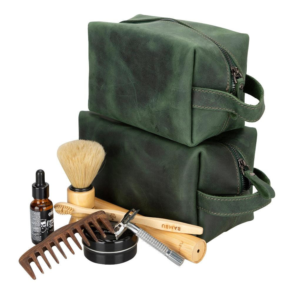 Bloominbag Voyage Cypress Green Hakiki Deri Dopp Kit – X Large